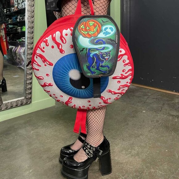 Graves Halloween Coffin Clip Pouch Clip To Bag Or Belt Black Cat Pumpkin Ghost - Picture 4 of 5